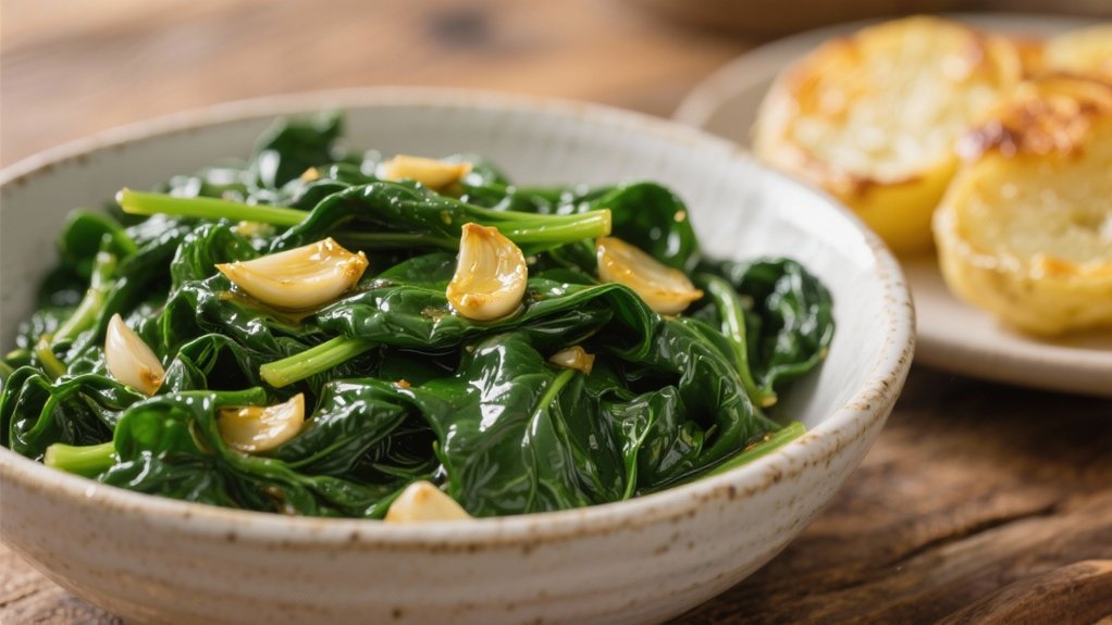 saut ed spinach with garlic