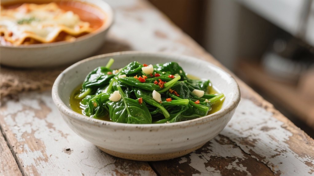 saut ed spinach with garlic