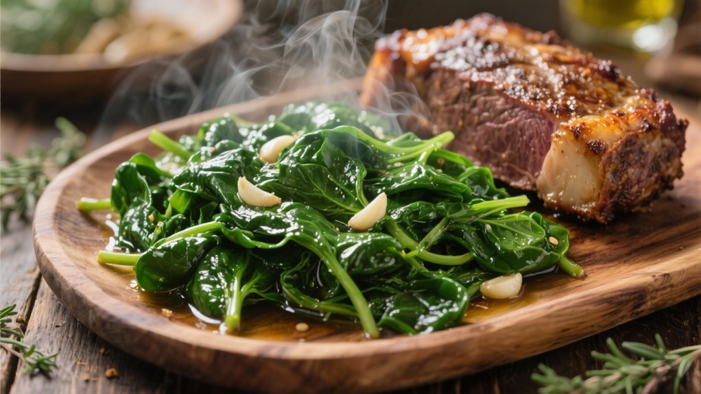 saut ed spinach with garlic