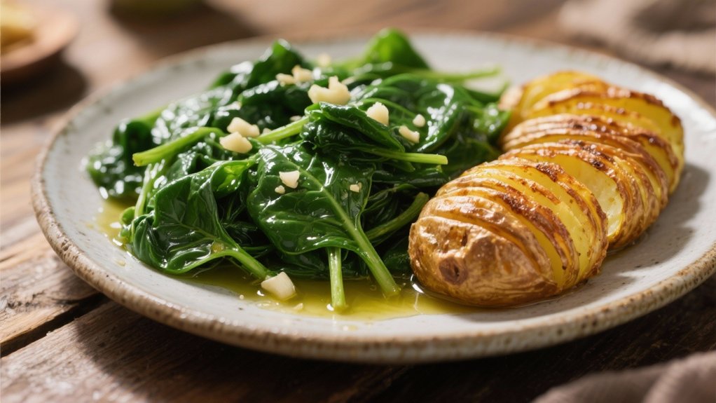 saut ed spinach with garlic