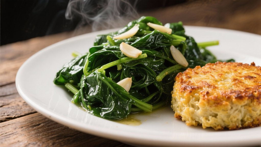 saut ed spinach with garlic