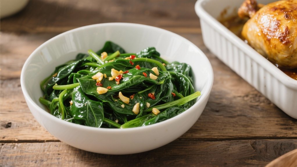 saut ed spinach with garlic