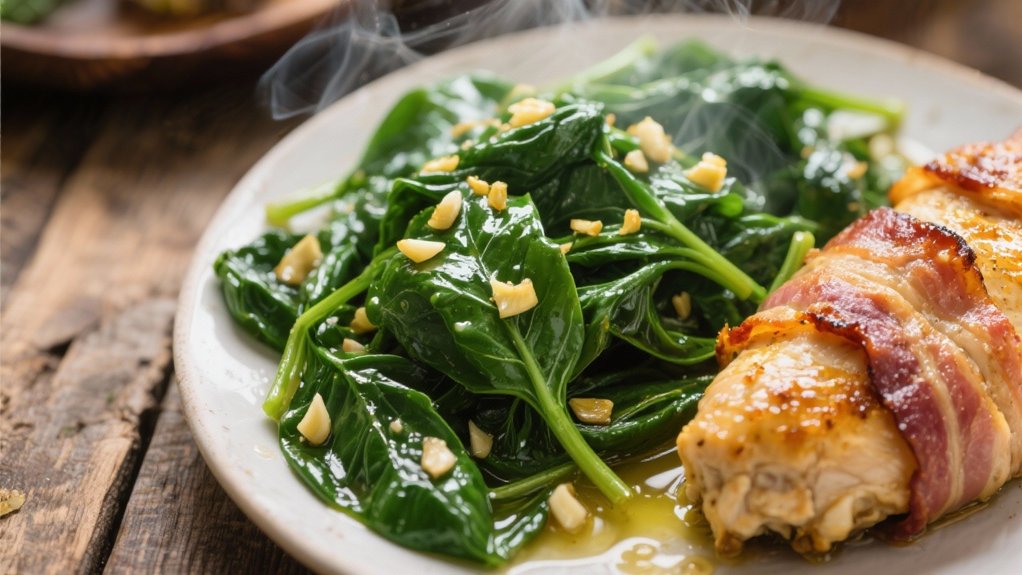 saut ed spinach with garlic