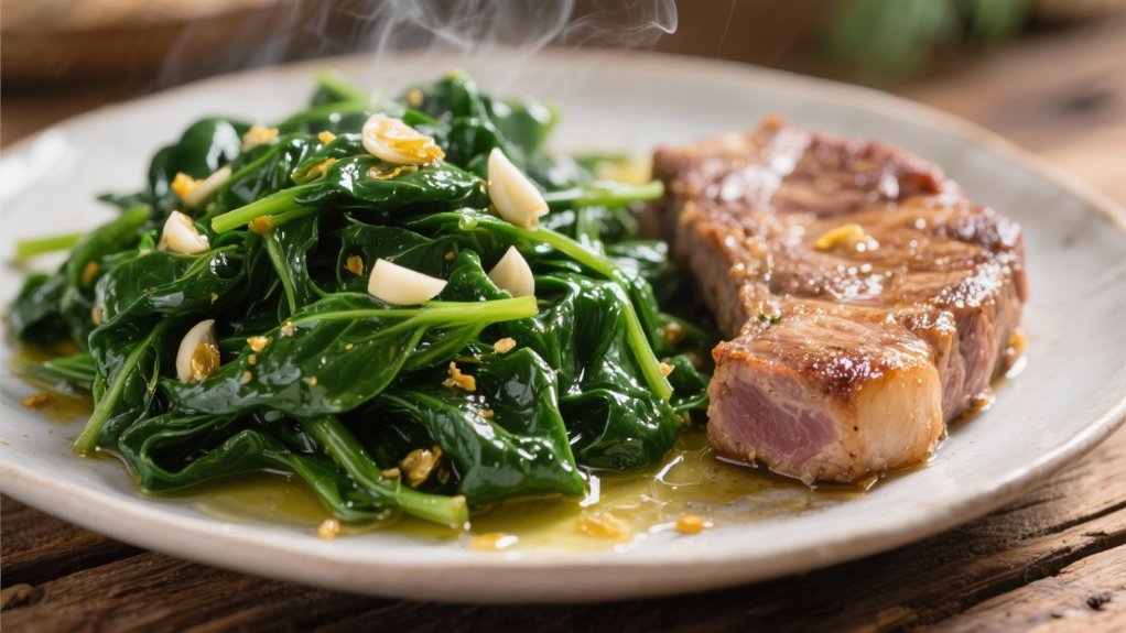 saut ed spinach with garlic