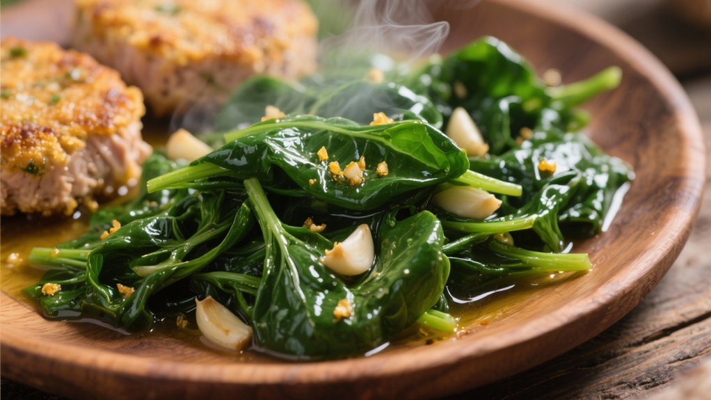 saut ed spinach with garlic