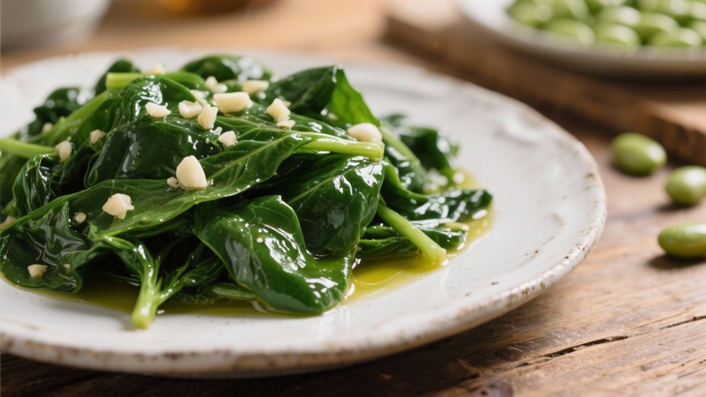 saut ed spinach with garlic