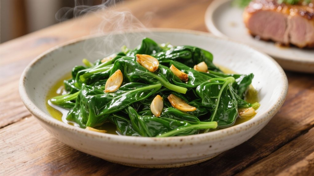 saut ed spinach with garlic