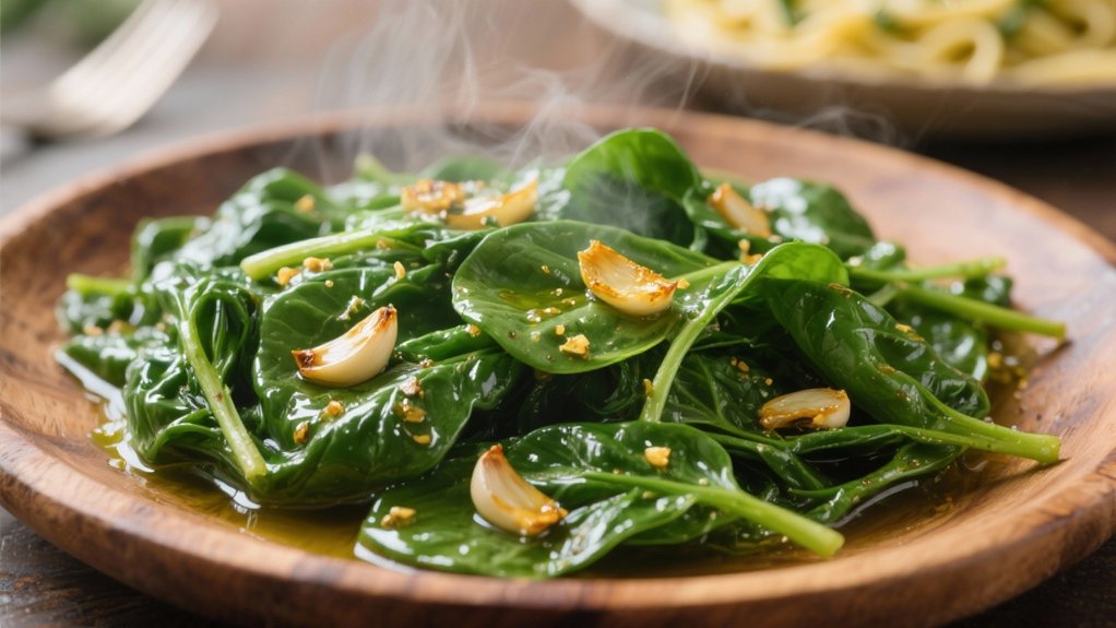 saut ed spinach with garlic