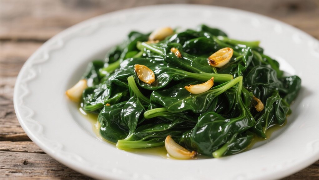 saut ed spinach with garlic