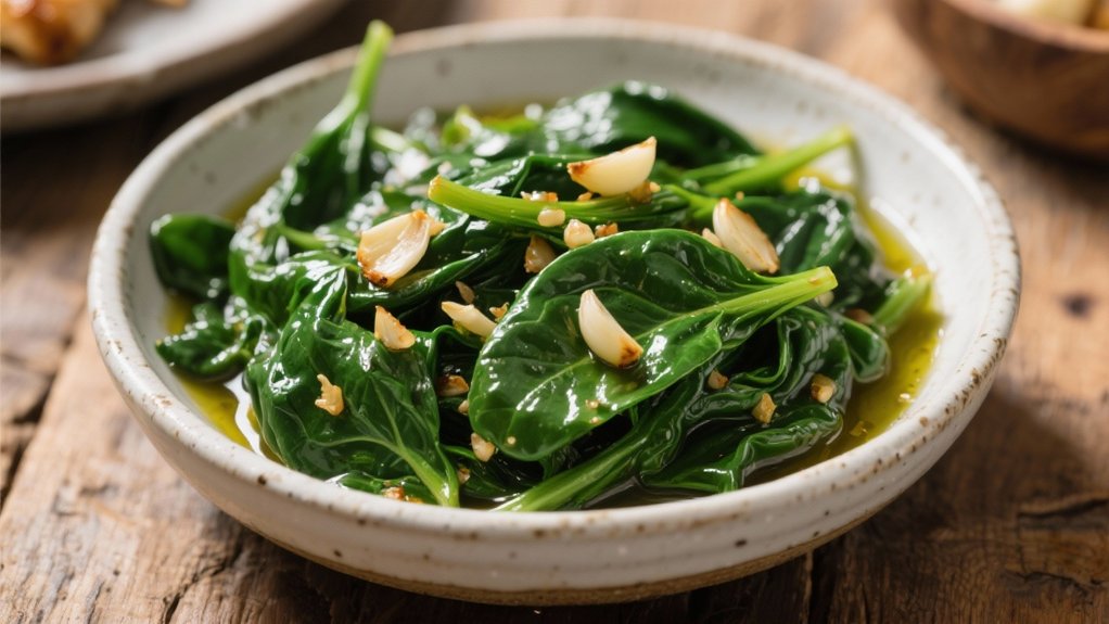saut ed spinach with garlic