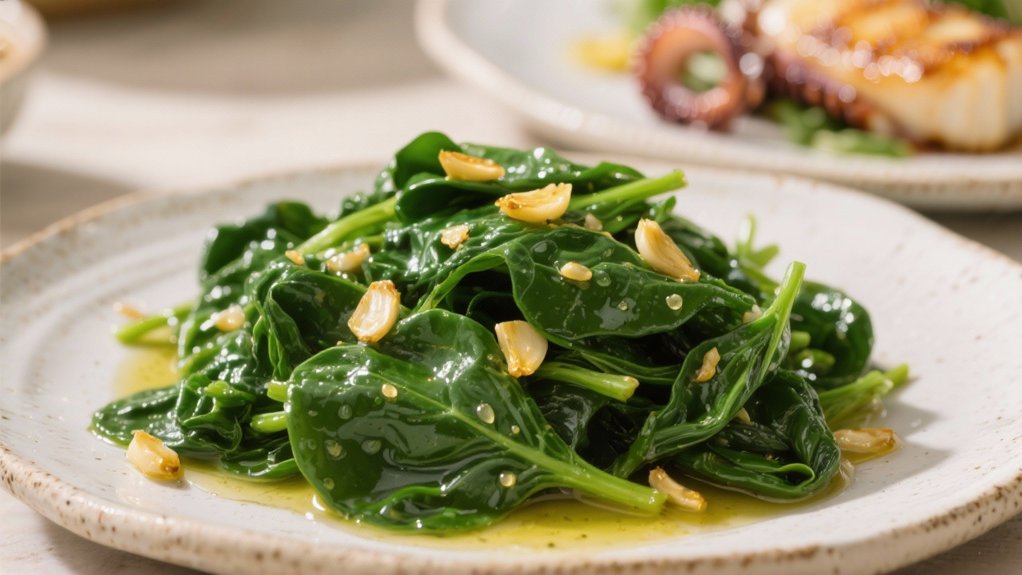 saut ed spinach with garlic