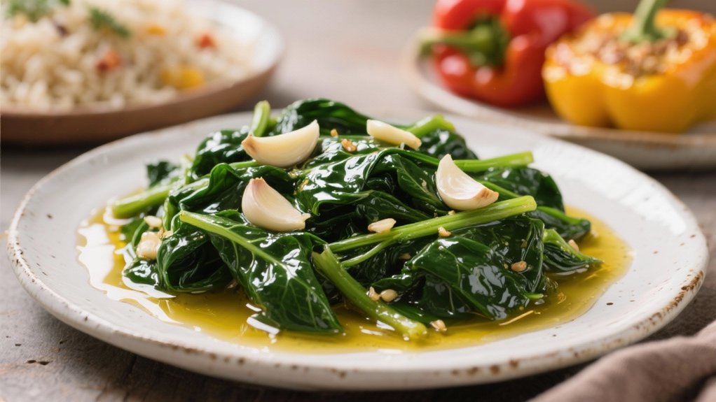 saut ed spinach with garlic