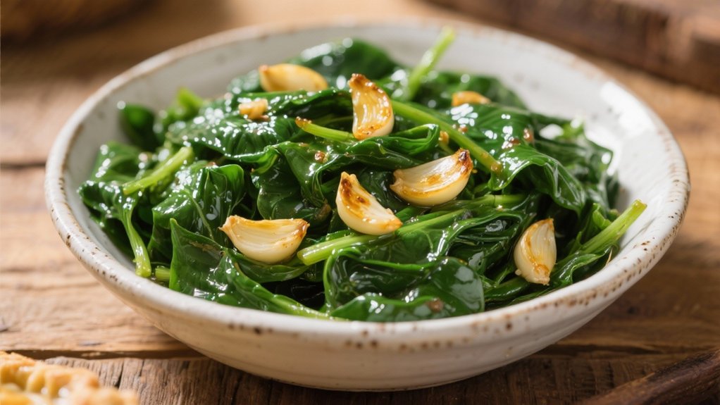 saut ed spinach with garlic