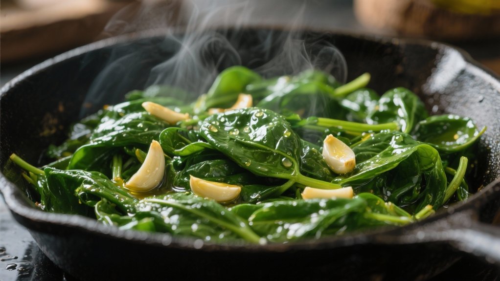 saut ed spinach with garlic