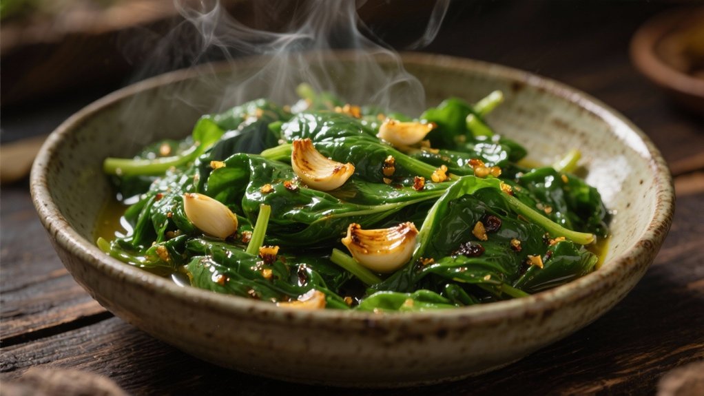 saut ed spinach with garlic