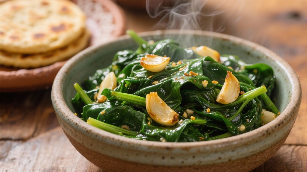 saut ed spinach with garlic