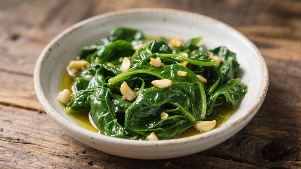 saut ed spinach with garlic