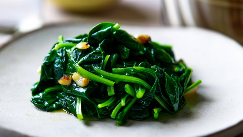 saut ed spinach with garlic
