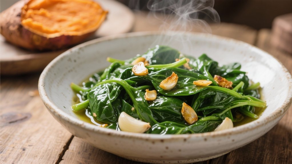 saut ed spinach with garlic
