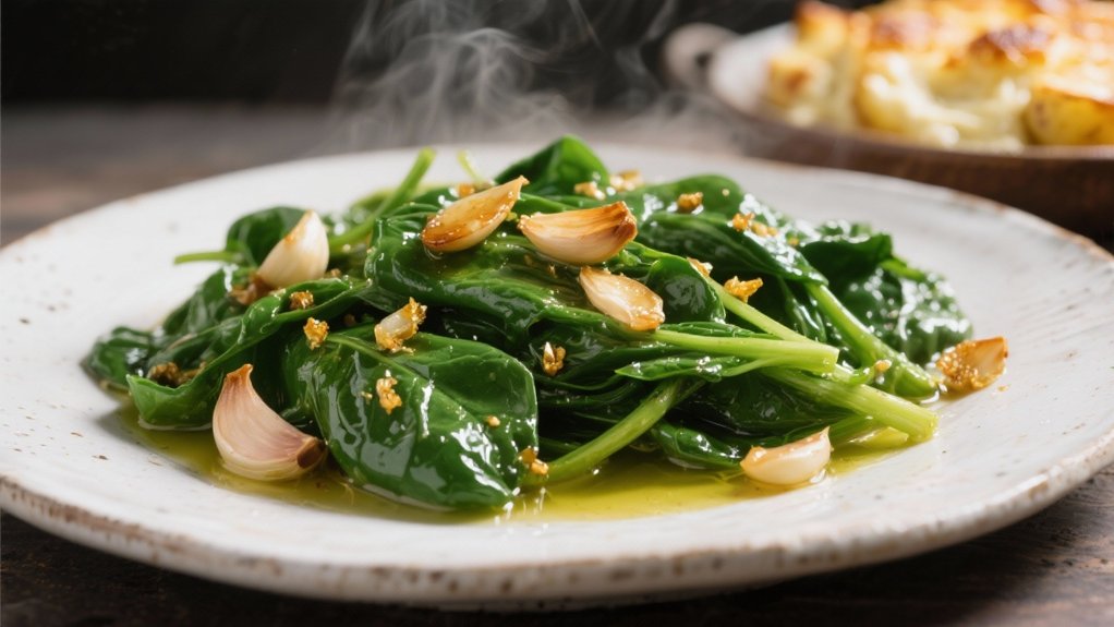 saut ed spinach with garlic
