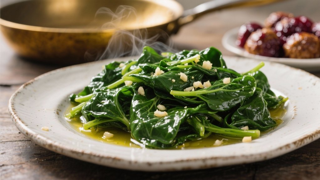 saut ed spinach with garlic