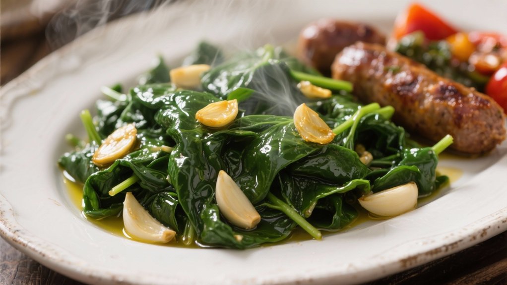 saut ed spinach with garlic