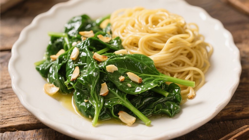 saut ed spinach with garlic