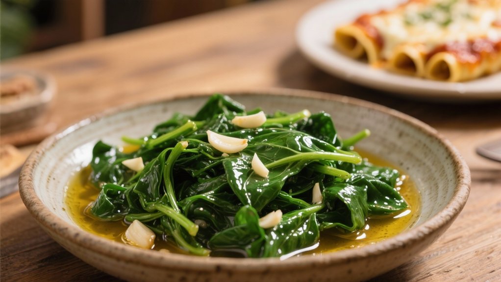 saut ed spinach with garlic