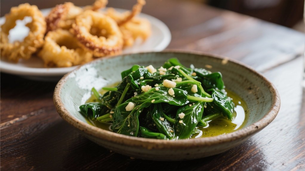 saut ed spinach with garlic
