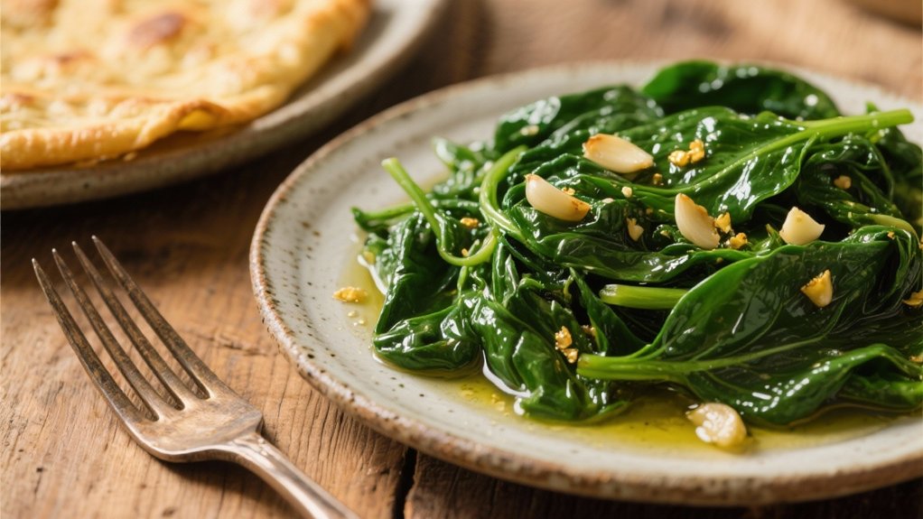 saut ed spinach with garlic