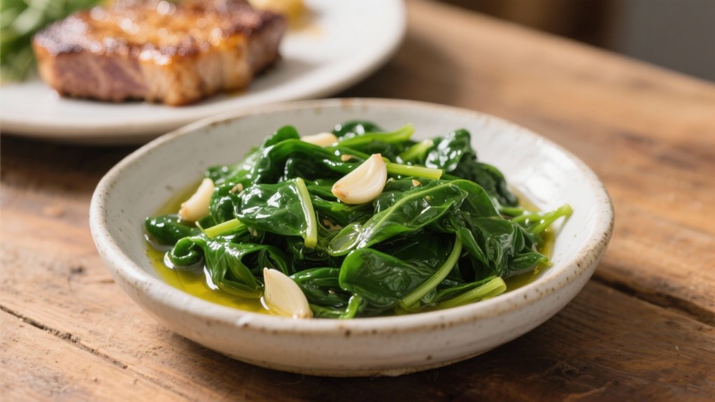 saut ed spinach with garlic