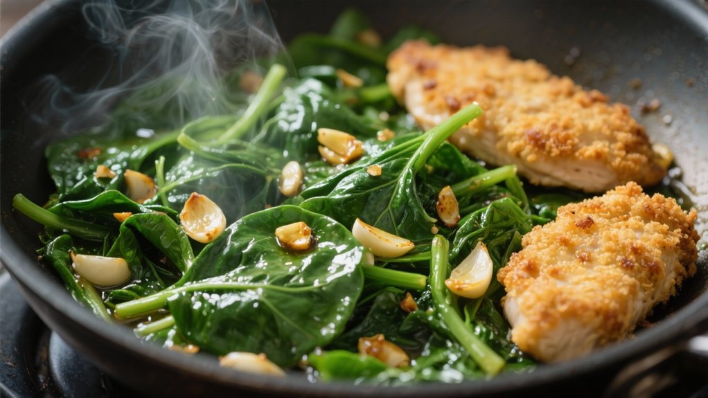 saut ed spinach with garlic
