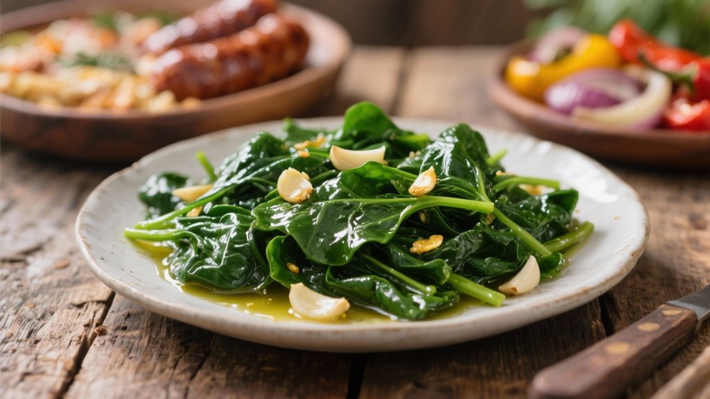 saut ed spinach with garlic