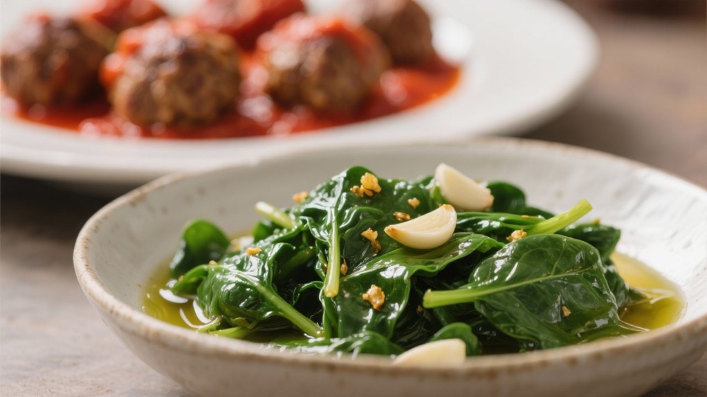 saut ed spinach with garlic