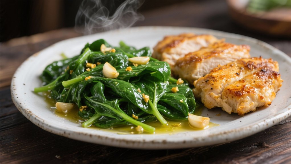 saut ed spinach with garlic