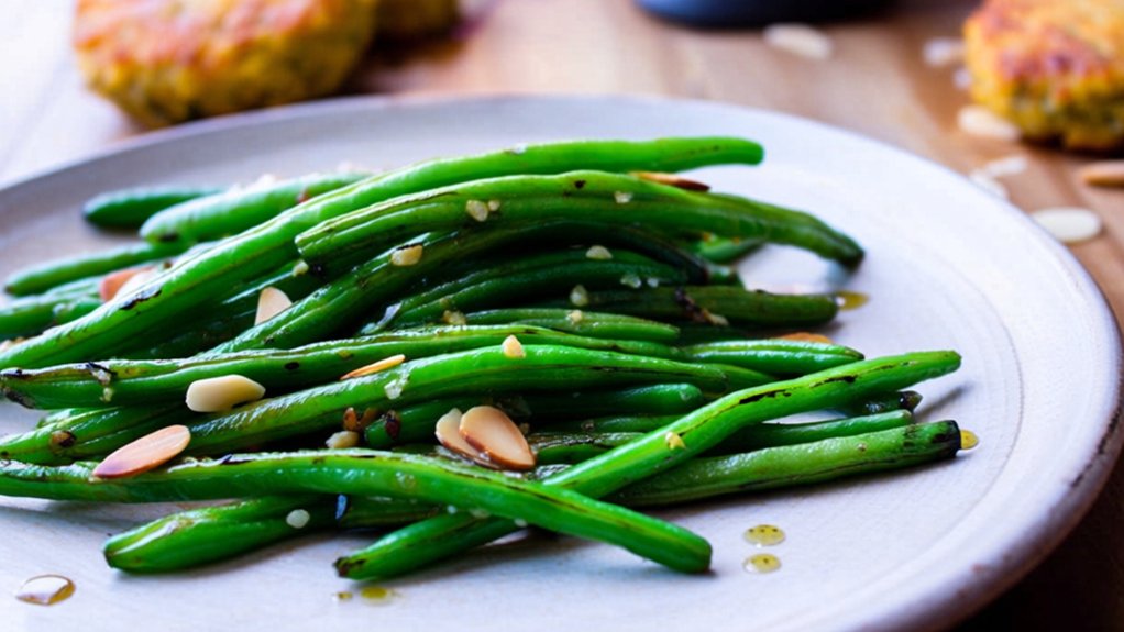 saut green beans with garlic