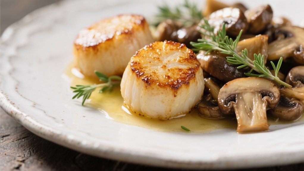 saut mushrooms with thyme