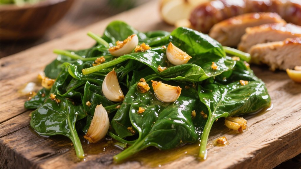 saut spinach with garlic