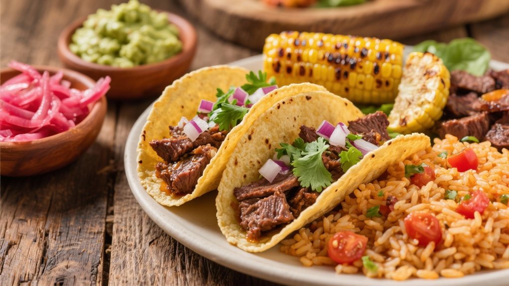 savory beef rice tacos