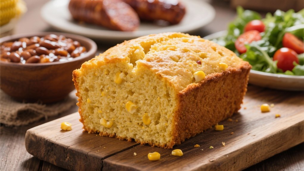 savory cornbread complements sausage