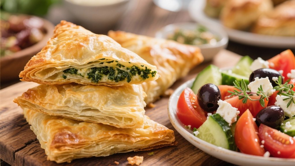 savory flaky spinach triangles