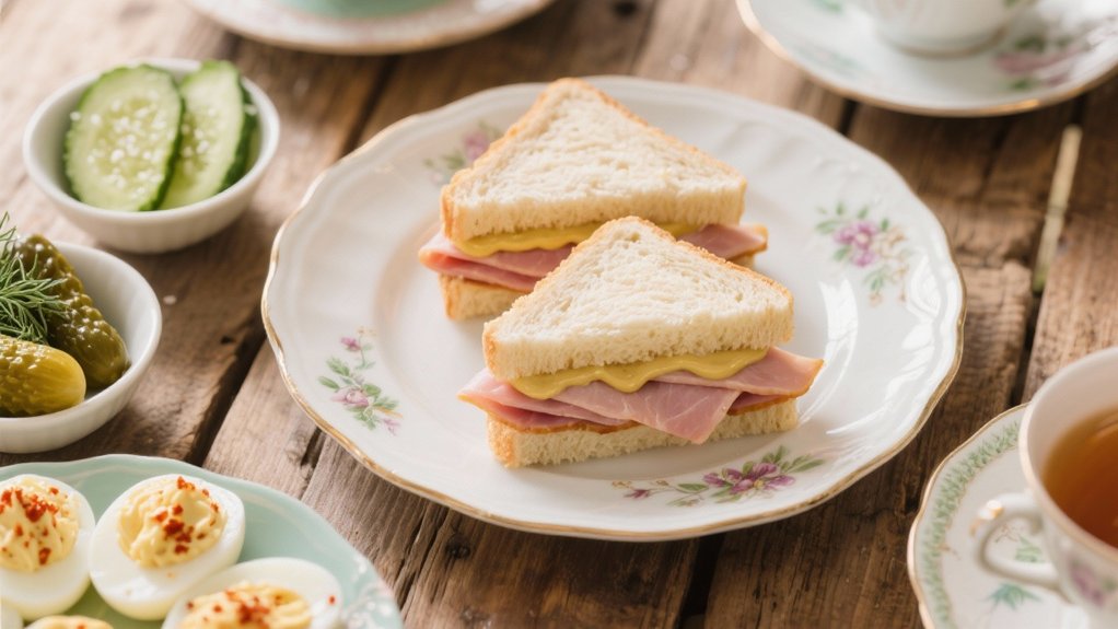 savory ham mustard sandwiches