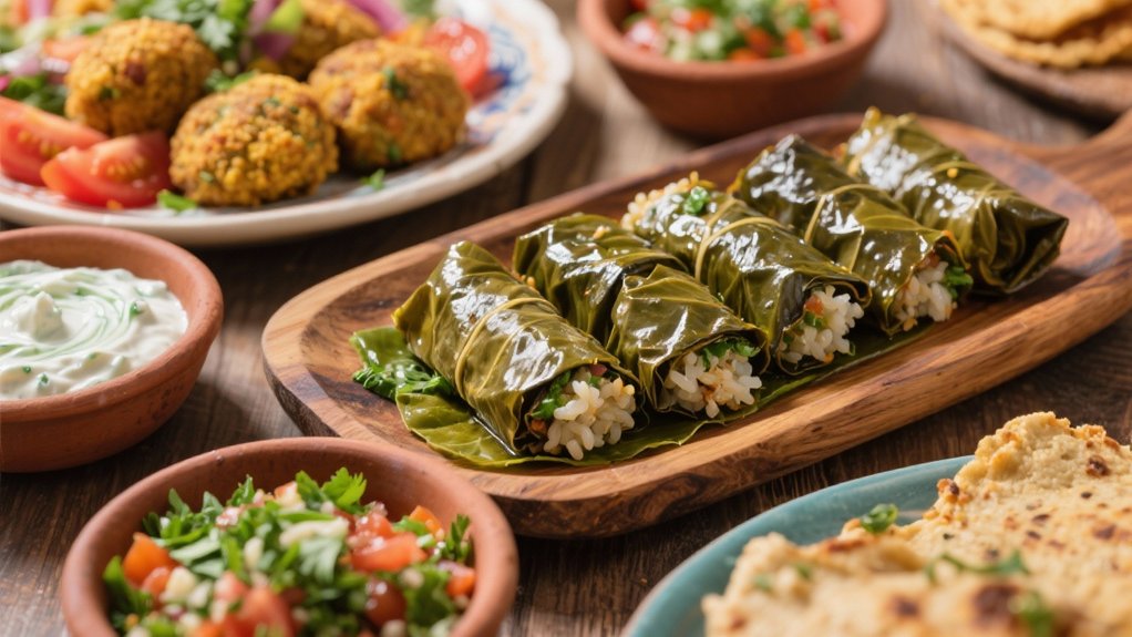 savory mediterranean stuffed grape leaves