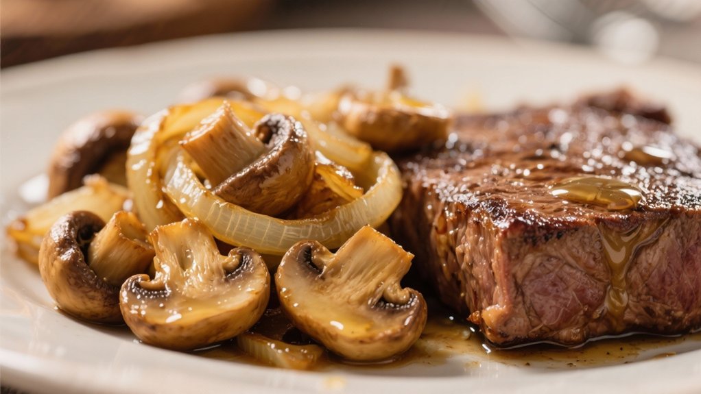 savory mushroom and onion topping