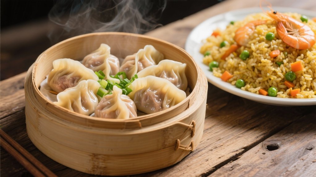 savory pork filled dumplings