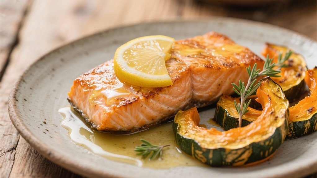 savory salmon with lemon butter