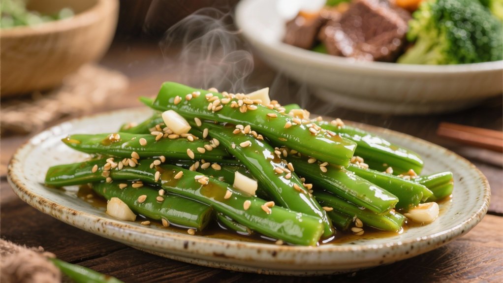 savory sesame garlic green beans