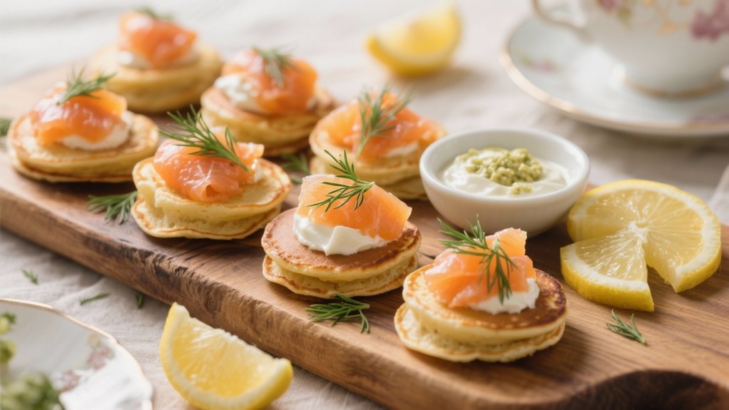savory smoked salmon blinis