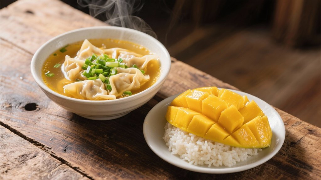 savory soup and dessert