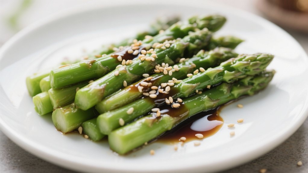 savory soy glazed asparagus